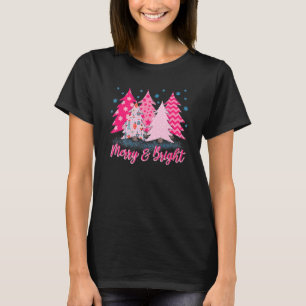 Merry And Bright Pink Christmas Tree T-Shirt