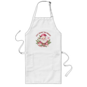 Merry and Bright - Pink Santa Long Apron
