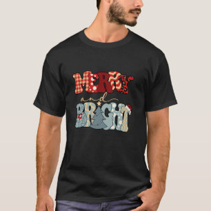 Merry And Bright Plaid Leopard Christmas Trees Hol T-Shirt