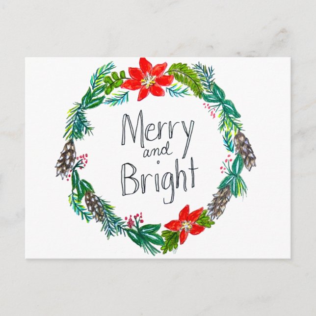 Merry and Bright Postcard (Front)