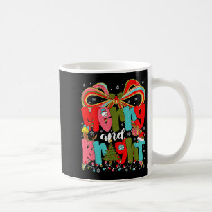 Merry And Bright Preppy Coquette Bow Christmas Wom Coffee Mug