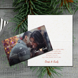 Merry And Bright Pretty Script Holiday Photo Card 