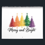Merry And Bright Rainbow Christmas Tree Gay LGBTQ  Calendar<br><div class="desc">Merry And Bright Rainbow Christmas Tree Gay LGBTQ Pride</div>