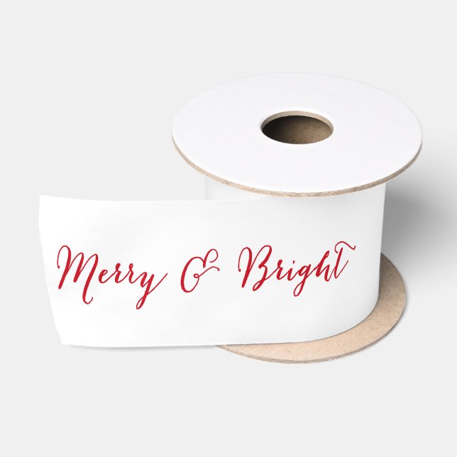 Merry and Bright Red | Holiday Ribbon Satin Ribbon (Spool)