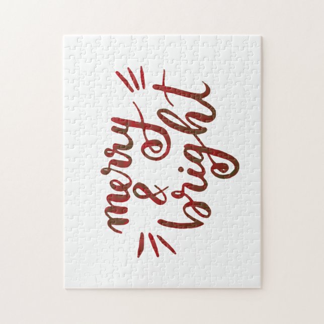 Merry and bright - red jigsaw puzzle (Vertical)