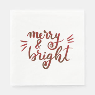 Merry and bright - red napkin