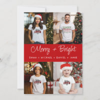 Merry and Bright Red Panel 4 Photo Family