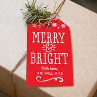 Merry and Bright Red Personalized Holiday