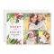 Merry and Bright Red Watercolor Greenery Photo