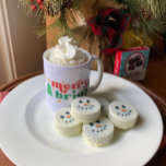Merry and Bright Retro Christmas Coffee Mug<br><div class="desc">"merry and bright" in editable colours... even the stars and tree are editable.</div>