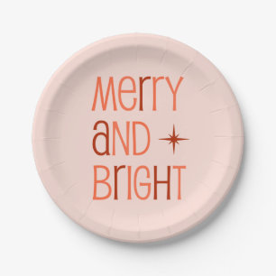 Merry and Bright Retro Christmas  Paper Plate