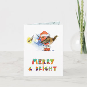 Merry And Bright Robin Card