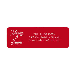 Merry and Bright Script Red Return Address