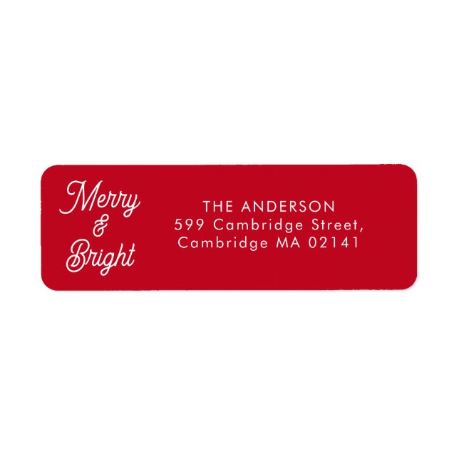 Merry and Bright Script Red Return Address (Front)