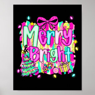 Merry And Bright Shirt Cute Christmas Holiday Men  Poster