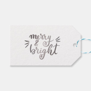 Merry and bright - silver gift tags