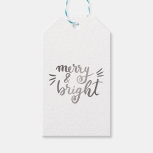 Merry and bright - silver gift tags