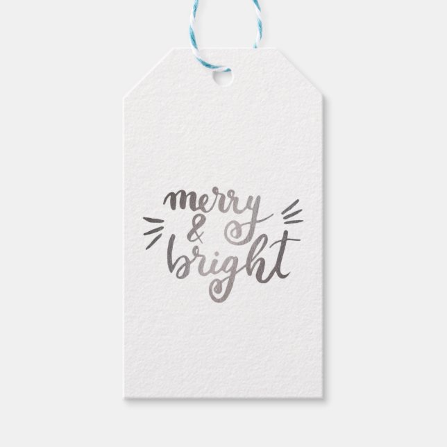 Merry and bright - silver gift tags (Front)