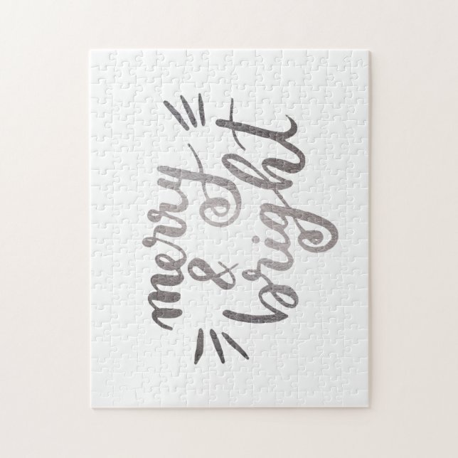 Merry and bright - silver jigsaw puzzle (Vertical)