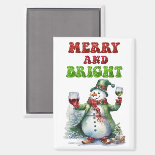 Merry and Bright Snowman  Magnet