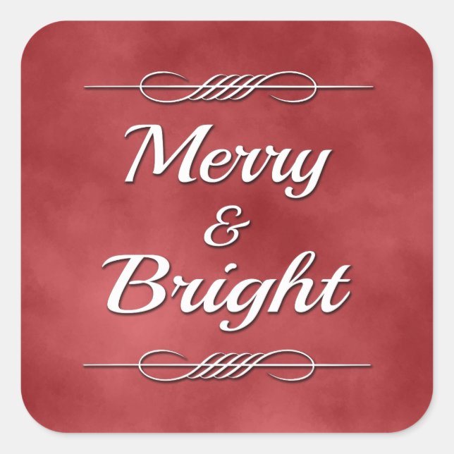 Merry and Bright Square Sticker (Front)