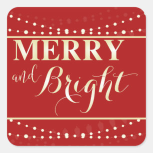 Merry and Bright Square Sticker