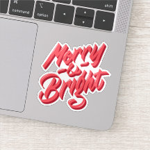 Merry and bright sticker 