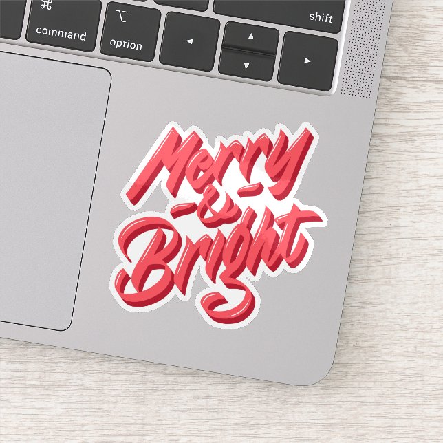 Merry and bright sticker  (Detail)