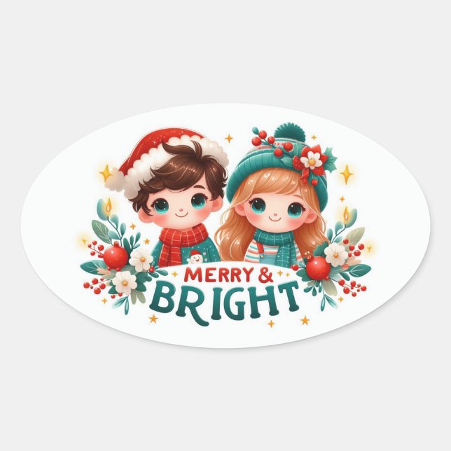 Merry and Bright Stickers  (Front)