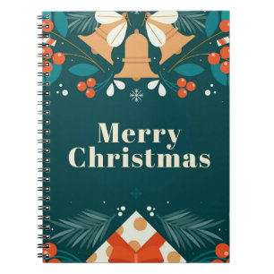 Merry and Bright Stylish Modern New Year Notebook
