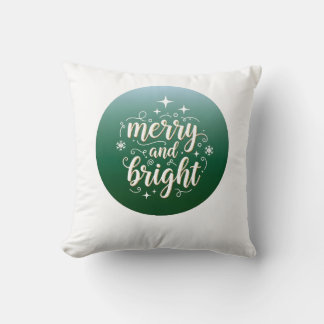 merry and bright throw pillow