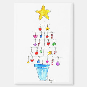 Merry and Bright Tree Magnet