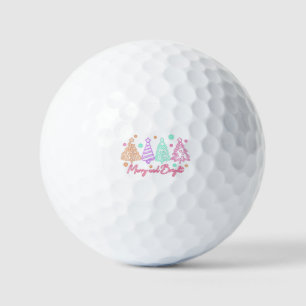 Merry and Bright Tree Neon Christmas Golf Balls