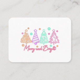 Merry and Bright Tree Neon ChristmasMerry and Brig Business Card