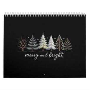 Merry and Bright Trees Christmas Holiday Winter Calendar