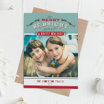 Merry and Bright Vintage Christmas Photo Holiday Card<br><div class="desc">Send your holiday wishes to friends and family with this customizable Christmas card. This photo Christmas card features vintage typography. Personalize by adding your details. This custom holiday card is available in other colours and cardstock. Matching items are available.</div>