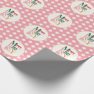 Merry and bright vintage colorful Christmas Wrapping Paper