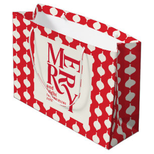 Merry and bright vintage colourful Christmas Large Gift Bag