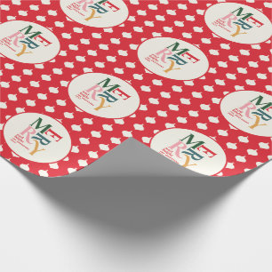 Merry and bright vintage colourful Christmas Wrapping Paper