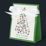 Merry and Bright Vintage Lights Graphic Favor Box<br><div class="desc">Stylish vintage holiday light inspired gift favour bag. Vintage lights have always been a favourite in sharing cheer and making the holiday season “Merry & Bright”. Design features a graphic Christmas tree composed of an intertwined vintage light string. Personalizable holiday message and signature. Wishing you the happiest holidays!</div>