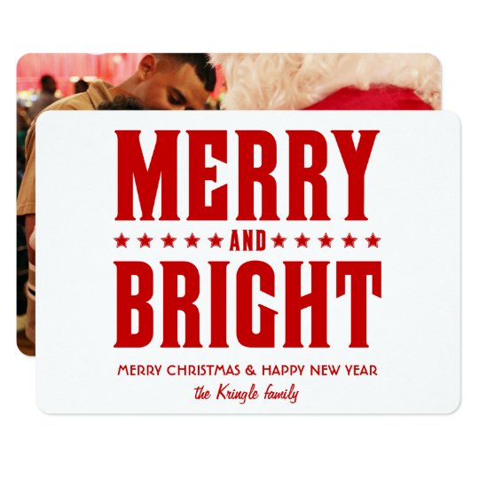 Merry and Bright with Custom Photo Groupon Card