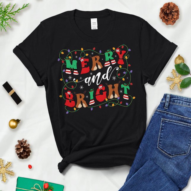 Merry and Bright, Women's Christmas shirt,Womans T-Shirt (Creator Uploaded)