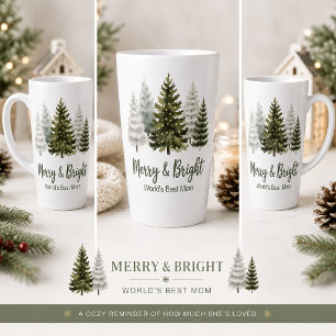 Merry and Bright World's Best Mom Christmas Latte Mug