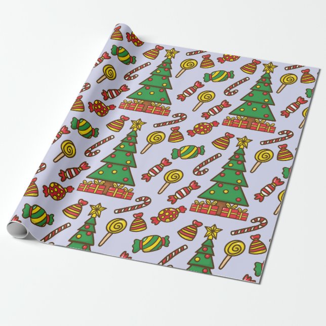 Merry and Bright Wrapping Paper (Unrolled)
