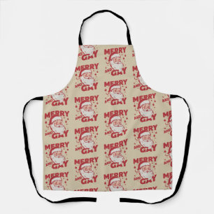 Merry And Gay Santa Lgbtq Xmas Ho Ho Homo Vintage Apron