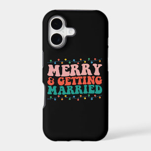 Merry And Getting Married Couple Christmas Groovy