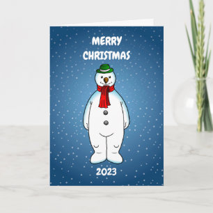 Merry and Happy Snowman Holiday Card