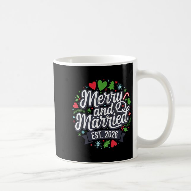 Merry And Married 2026 - Matching Couple Christmas Coffee Mug (Right)