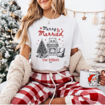 Merry and Married Christmas Fireplace Custom Name