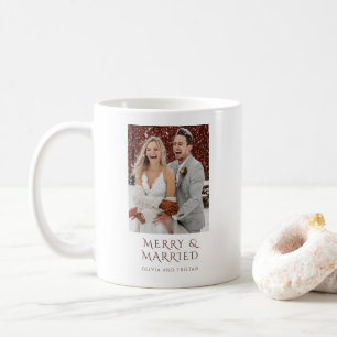 Merry And Married Christmas Holiday Photo Coffee Mug